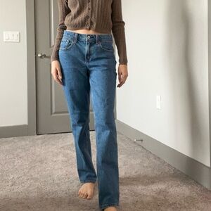 ABERCROMBIE 90s mid rise straight leg curve love jeans